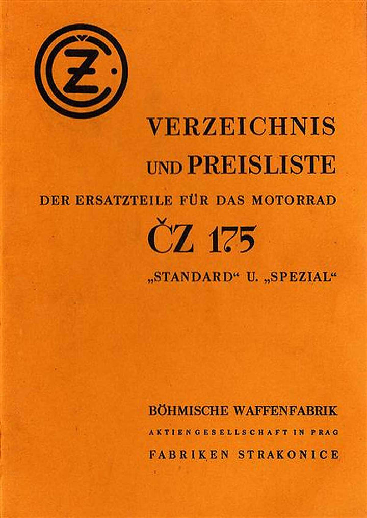 CZ 175 Standard und Spezial Ersatzteilkatalog, Buchcover