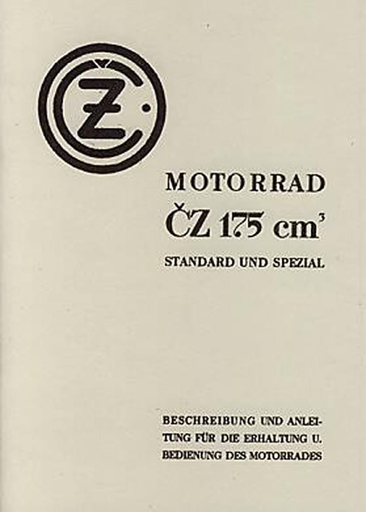 CZ 175 Standard und Spezial, Betriebsanleitung, Buchcover