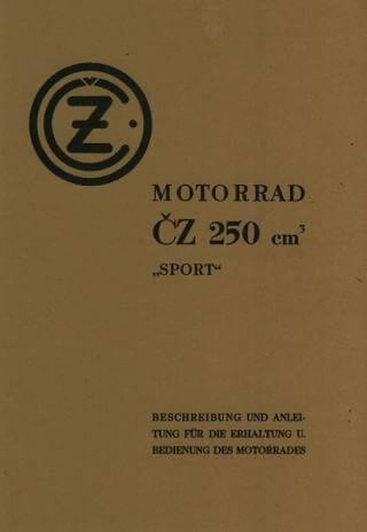 CZ 250 Sport, Betriebsanleitung (owners manual), Buchcover