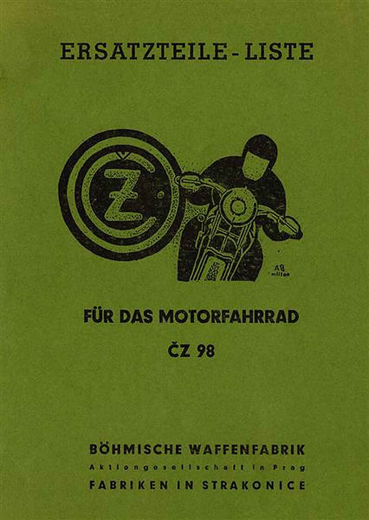 CZ 98 Ersatzteilkatalog, Buchcover