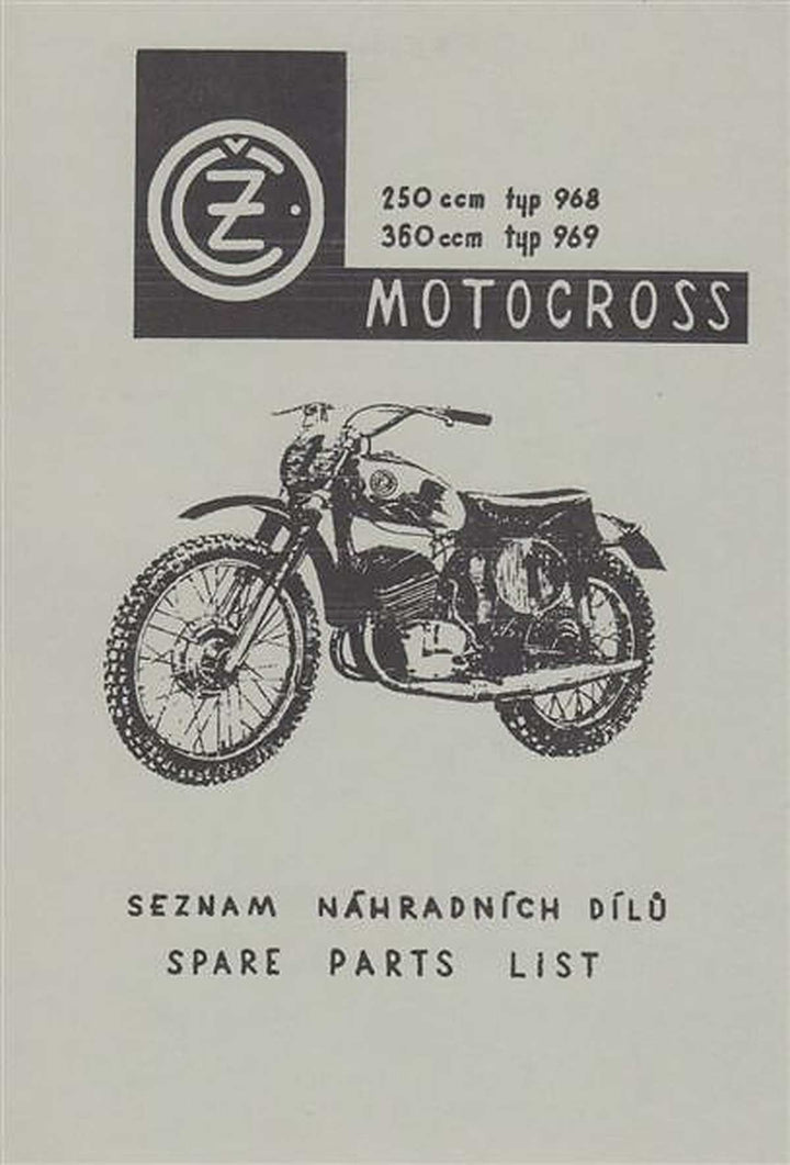 CZ Moto Cross 250/360, Spare parts list, Buchcover