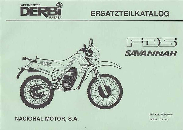 Derbi FDS Savannah, Ersatzteilkatalog, Buchcover