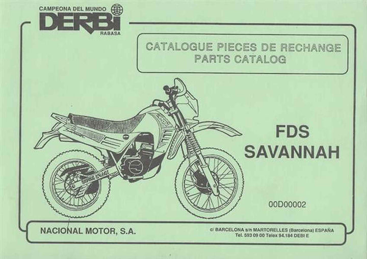 Derbi FDS Savannah, Parts Catalogue, Buchcover