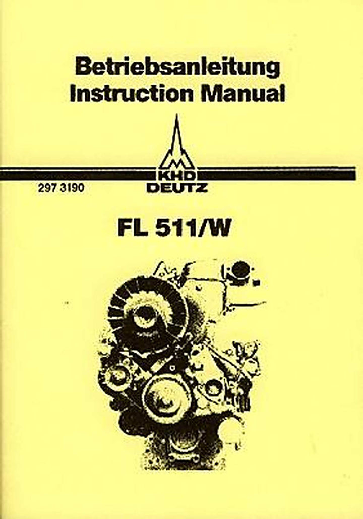 Deutz FL511/W Dieselmotor Betriebsanleitung, Buchcover