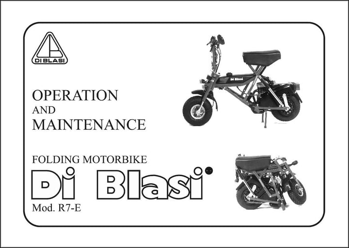 Di Blasi R7-E Operation, Maintenance and Parts, Buchcover