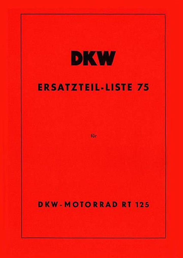 DKW RT125 Ersatzteilkatalog, Buchcover