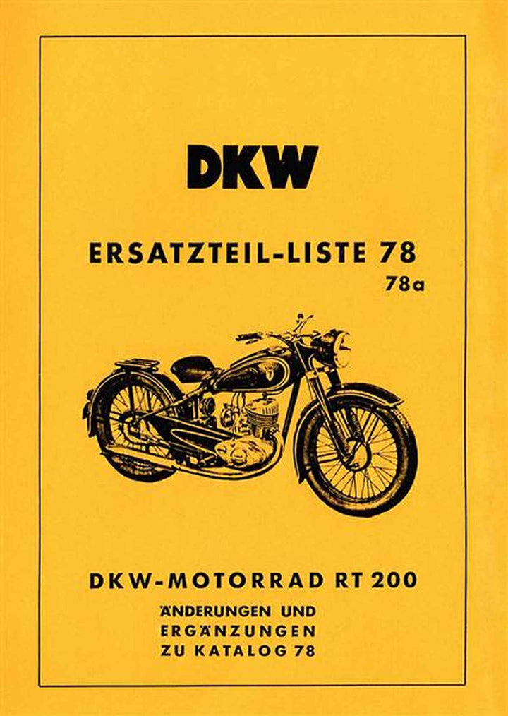 DKW RT200 Ersatzteilkatalog, Buchcover