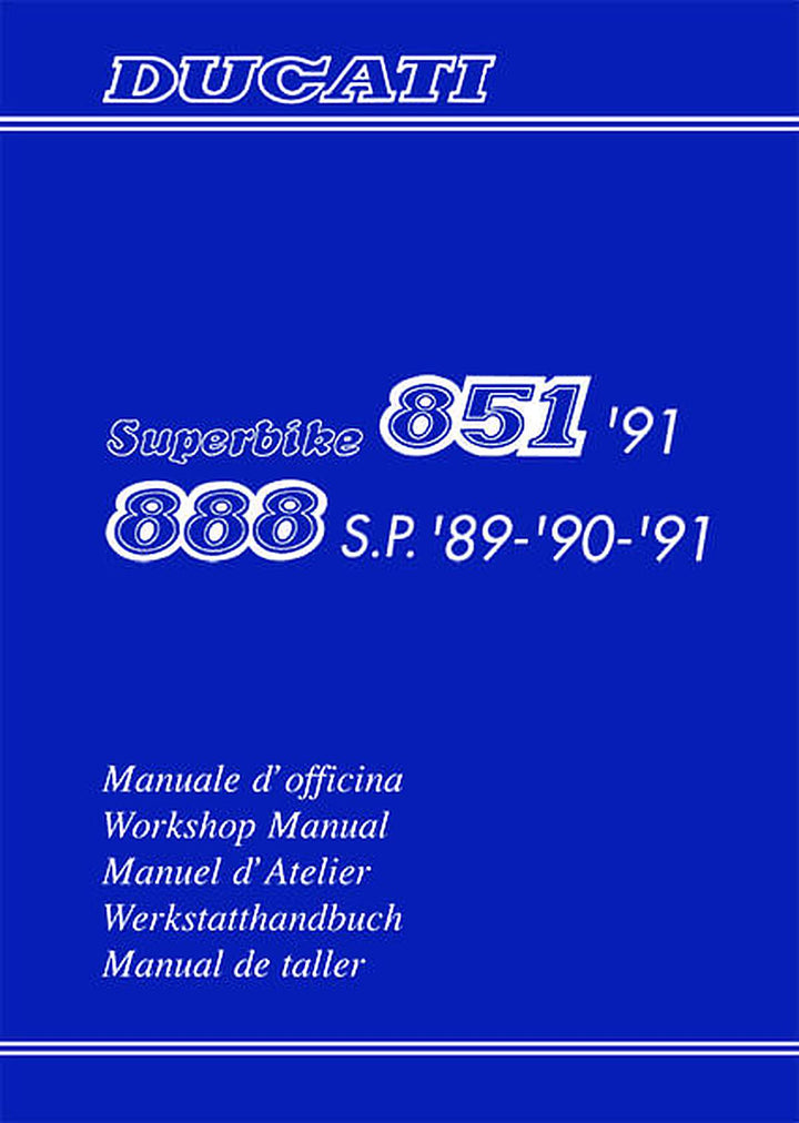 Ducati Superbike 851 MY1991 und 888 S,P, MY1989-1991 Werkstatthandbuch, Buchcover