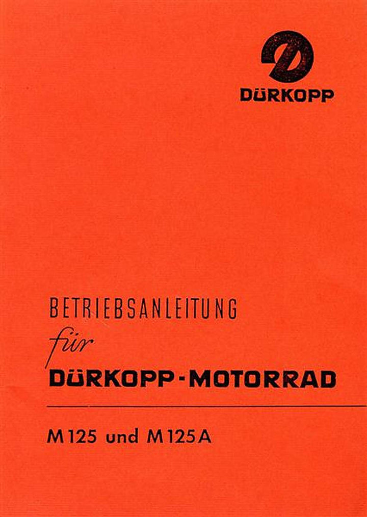 Dürkopp M125 und M125 A Betriebsanleitung, Buchcover