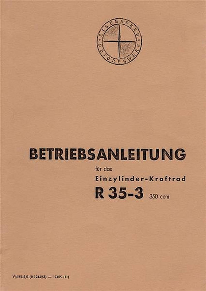 EMW R35/3 Bedienungsanleitung, Buchcover