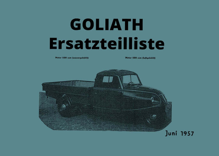 Ersatzteilliste Goliath 500 ccm, Buchcover