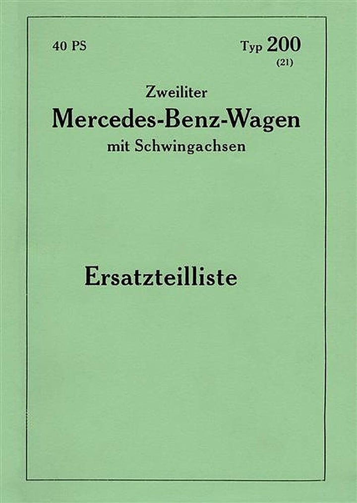 Mercedes-Benz-Wagen Typ 200 Ersatzteilliste, Buchcover