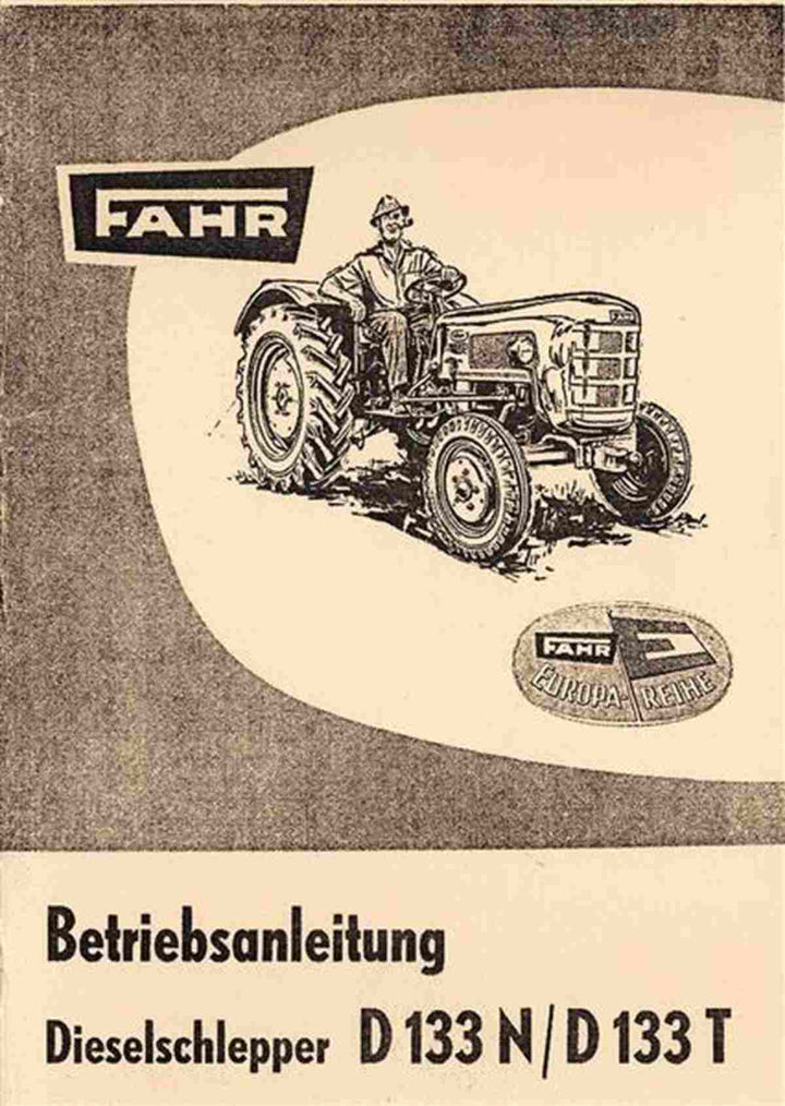 Fahr D133N und D133T Diesel-Schlepper Betriebsanleitung, Buchcover