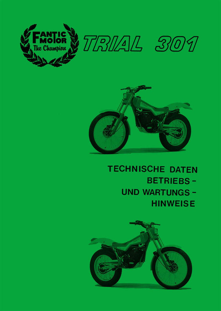 Fantic Trial 301 Betriebsanleitung und Wartungshinweise, Buchcover