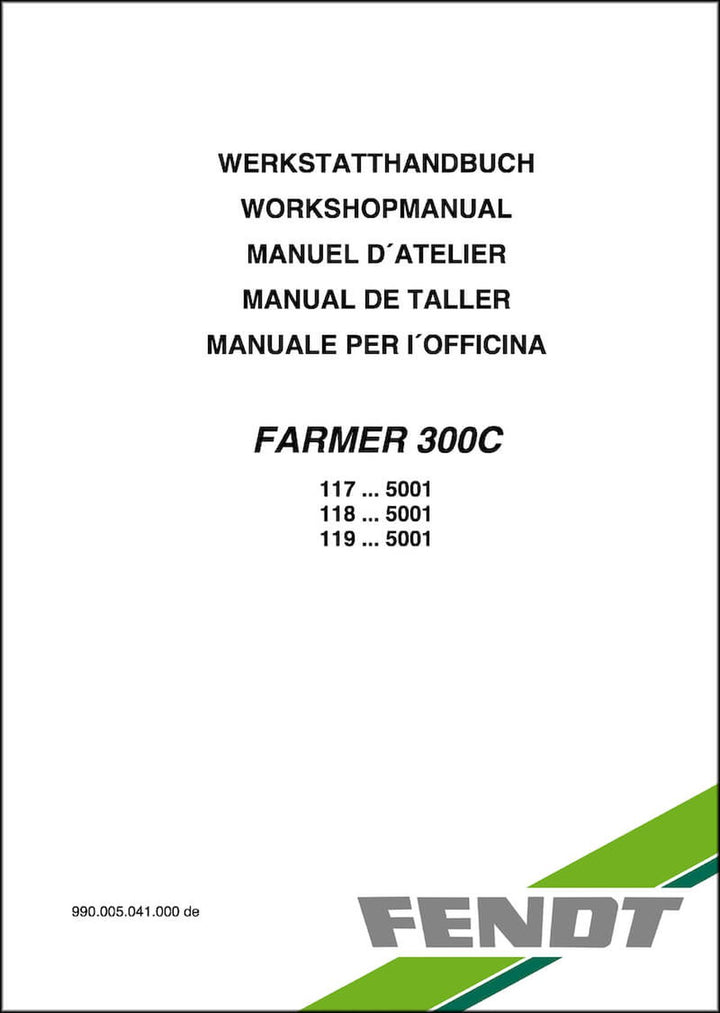 Fendt Farmer 300C Werkstatthandbuch, Buchcover