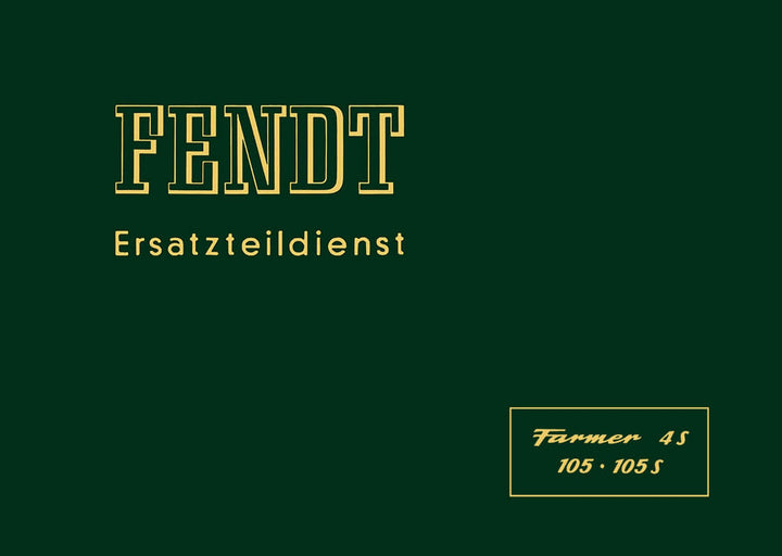 Fendt Farmer 4S 105 und 105S Ersatzteilkatalog, Buchcover