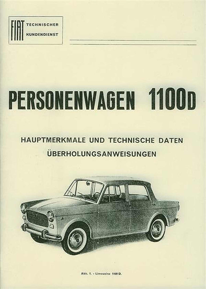 Fiat 1100 D Hauptmerkmale und technische Daten, Buchcover