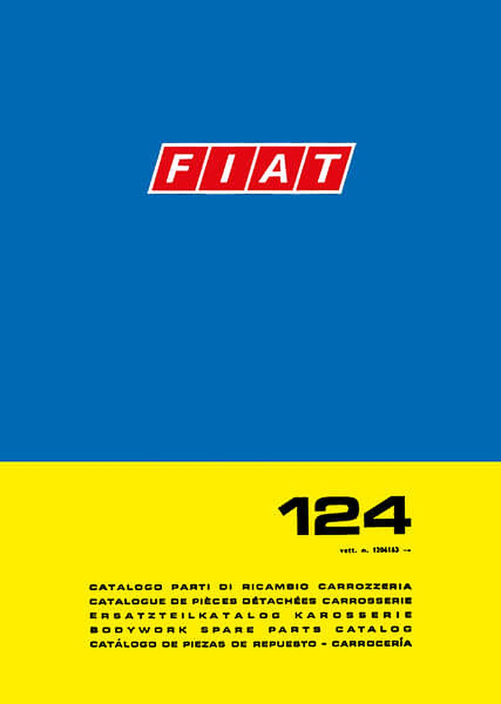 Fiat 124 (spätere Ausgabe) Karosserie Ersatzteilkatalog, Buchcover