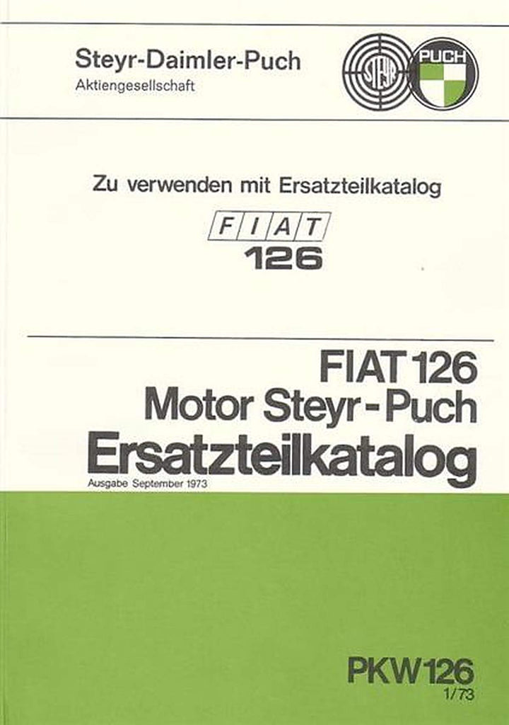 Fiat 126 mit Puch-Motor Ersatzteilkatalog, Buchcover