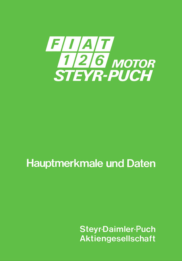 Fiat 126 mit Puch-Motor Hauptmerkmale und Daten, Buchcover