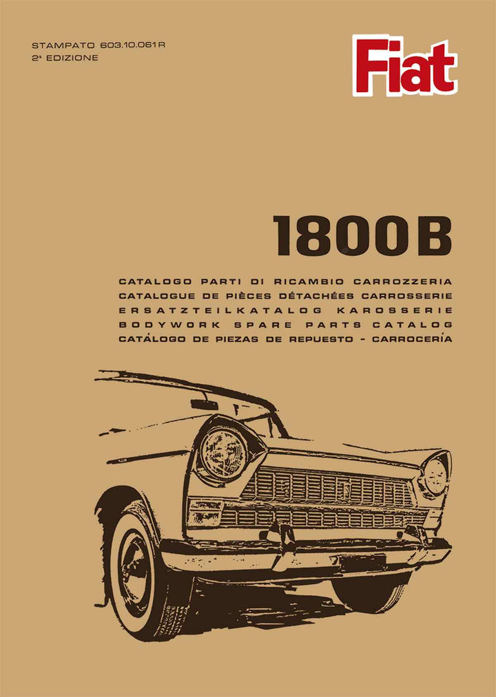 Fiat 1800 B Ersatzteilkatalog, Buchcover