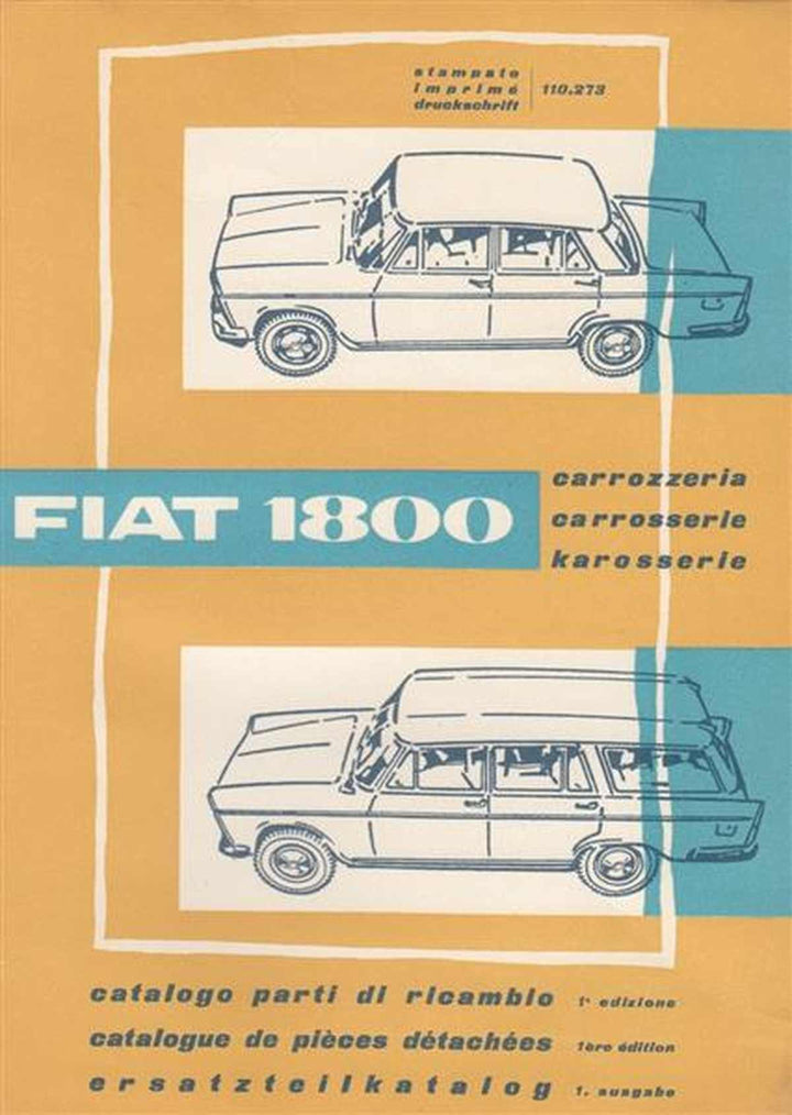Fiat 1800 Berlina und Familiare Karosserie Ersatzteilkatalog, Buchcover