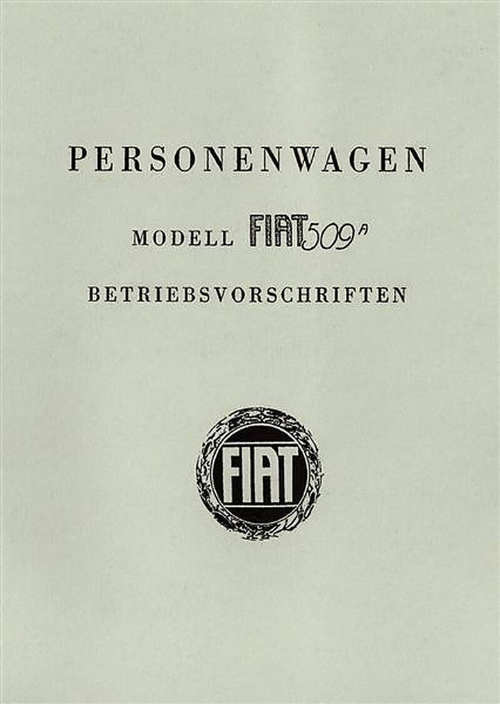 Fiat 509 A Betriebsanleitung, Buchcover