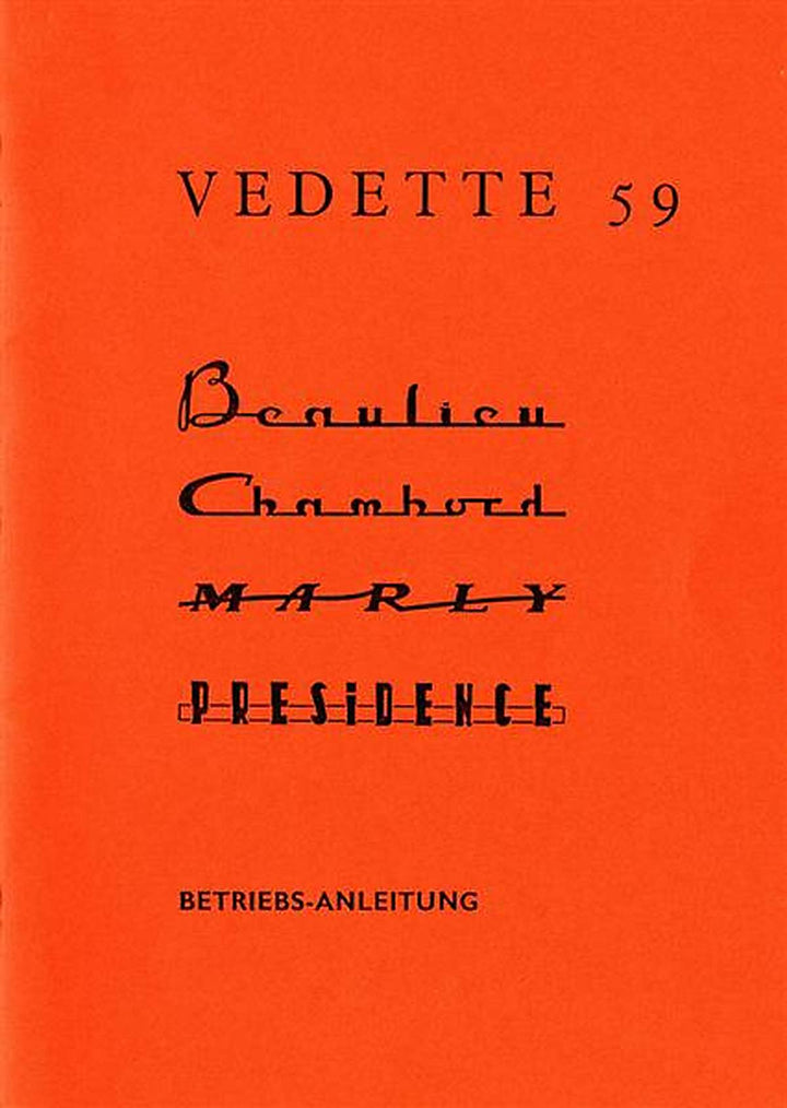 Ford Vedette Chambord Beaulieu Marly Presedence Betriebsanleitung, Buchcover
