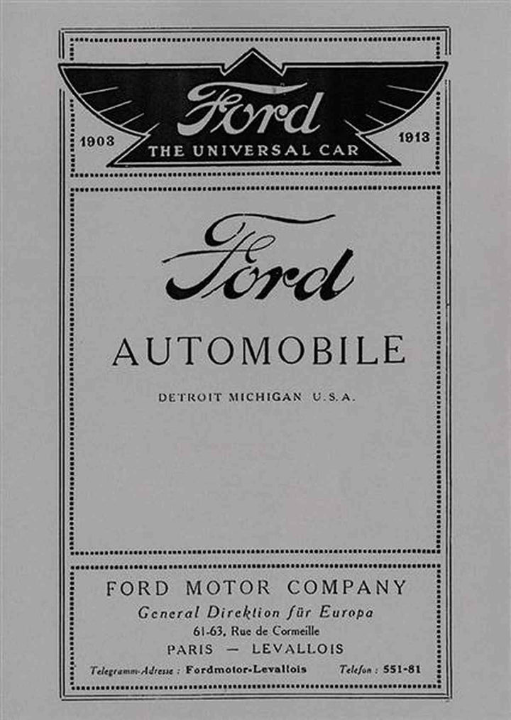 Ford the Universal Car 1903 - 1913 Betriebsanleitung, Buchcover