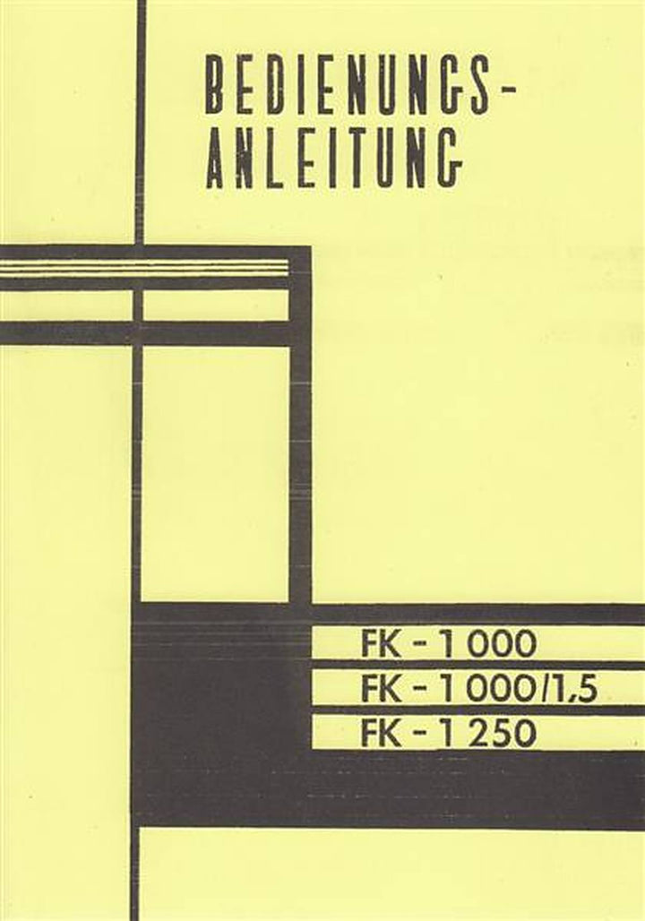Ford Transit FK 1000 /FK 1250, 1,2 und 1,5 ltr., Bedienungsanleitung, Buchcover