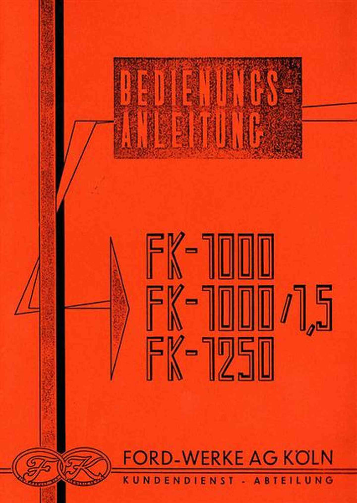 Ford Transit FK1000 und FK1250 Betriebsanleitung, Buchcover