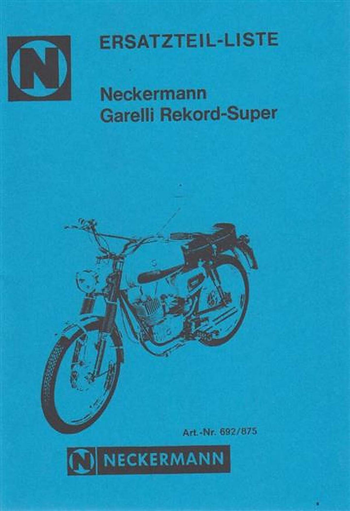 Garelli Rekord-Super Ersatzteilliste, Buchcover