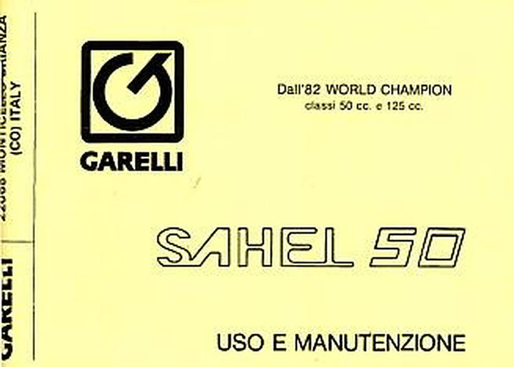 Garelli Sahel 50 Uso e Manutenzione, Buchcover