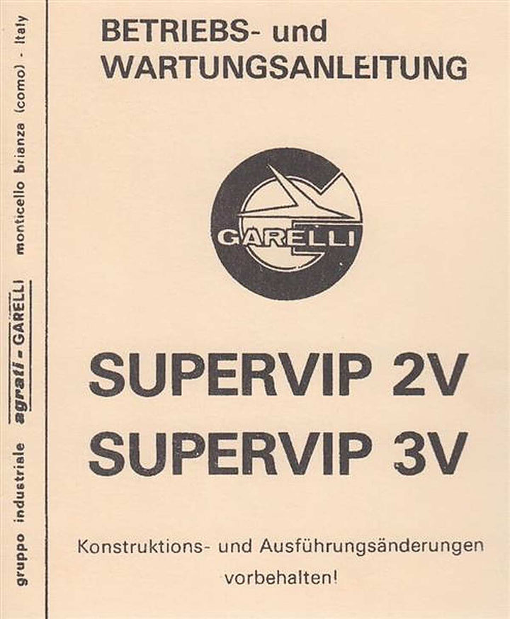 Garelli Supervip 2V und Supervip 3V Betriebsanleitung, Buchcover