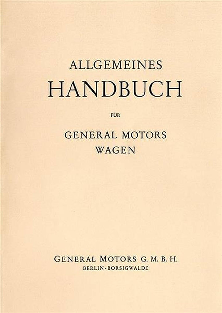 General Motors Modelle 1929 Betriebsanleitung, Buchcover