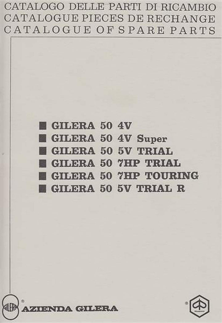 Gilera 50 Spare Parts Catalogue, Buchcover