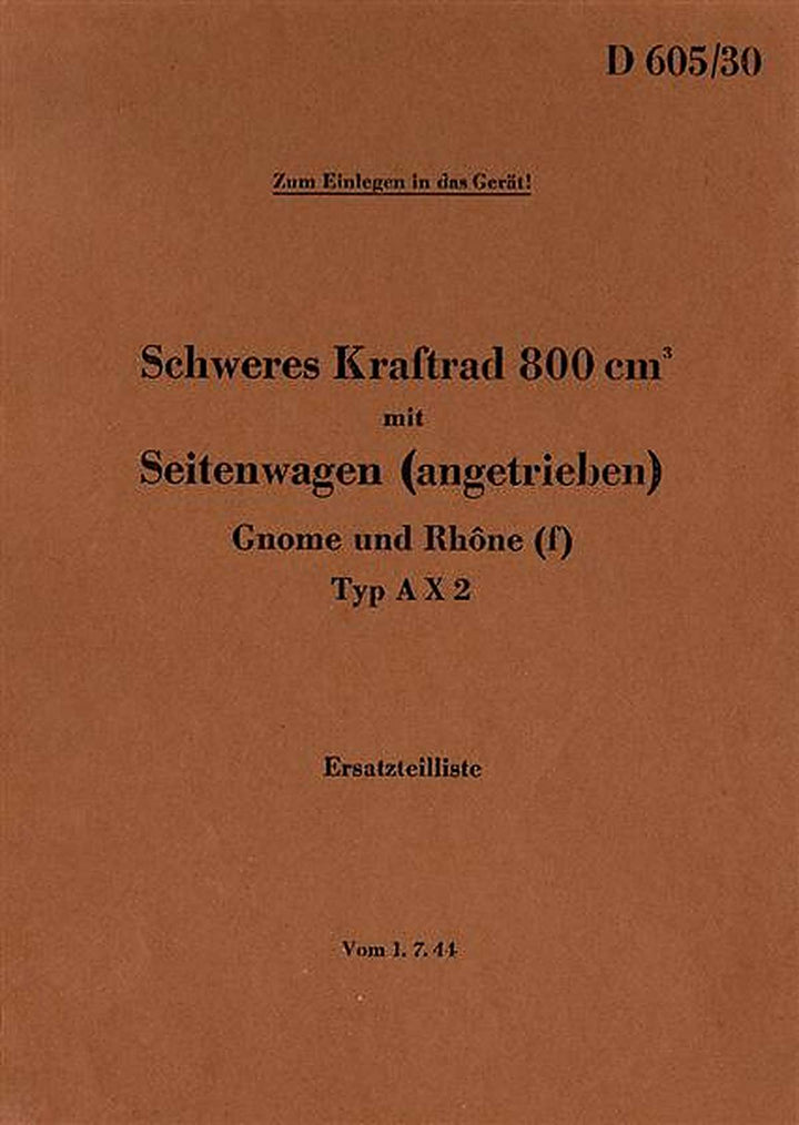 Gnome & Rhone AX2 Ersatzteilkatalog, Buchcover