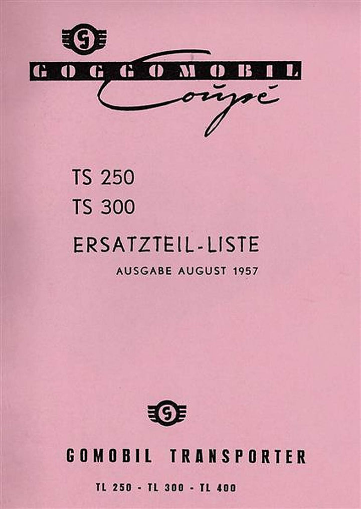 Goggomobil TS250 und TS300 Ersatzteilkatalog, Buchcover
