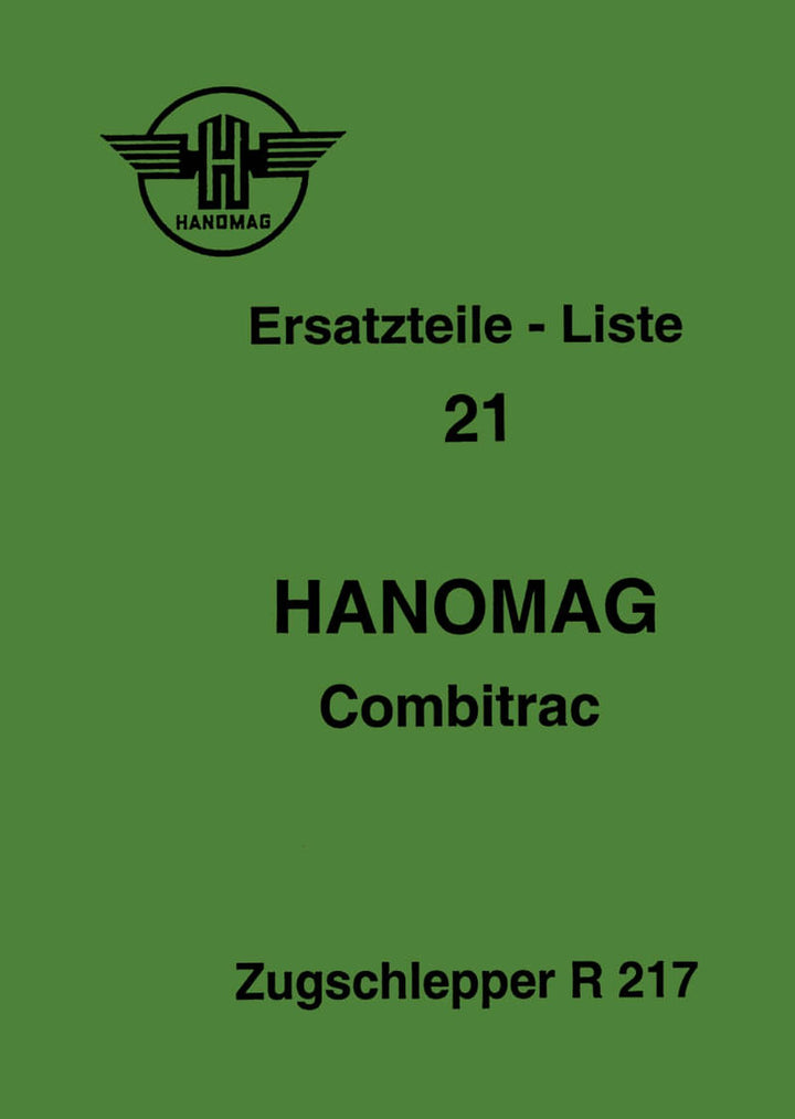 Hanomag Combitrac Zugschlepper R217 Ersatzteilkatalog, Buchcover