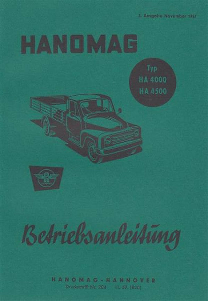 Hanomag HA 4000, HA 4500 Kleinlaster, Betriebsanleitung, Buchcover