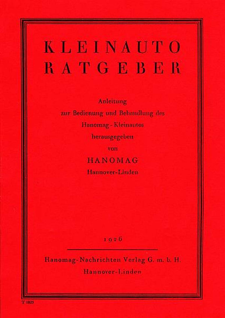 Hanomag Komissbrot Betriebsanleitung, Buchcover