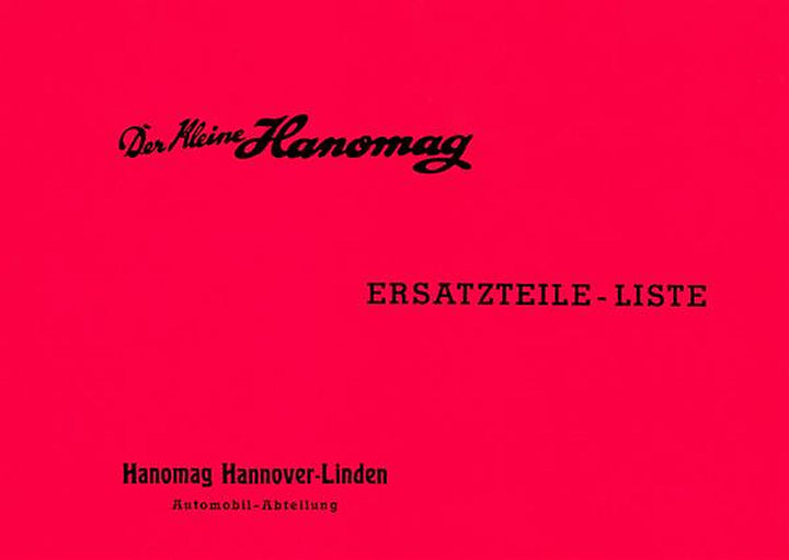 Hanomag Komissbrot Ersatzteilkatalog, Buchcover