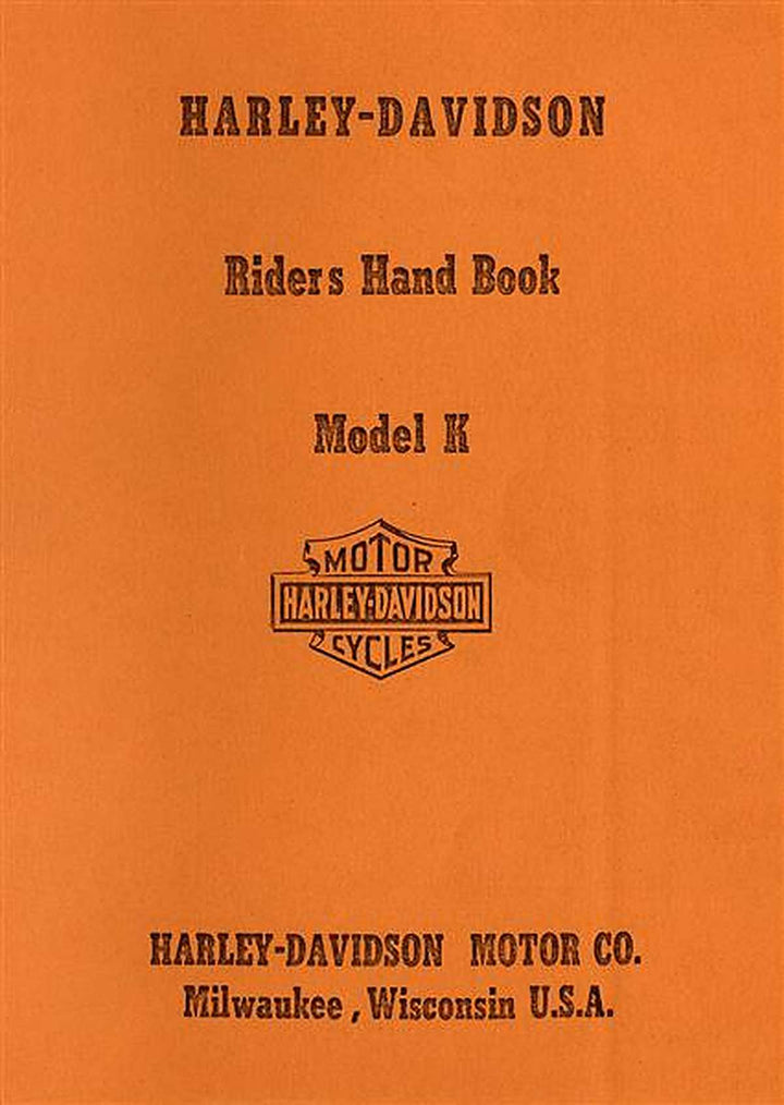 Harley-Davidson K - Riders Handbooks, Buchcover