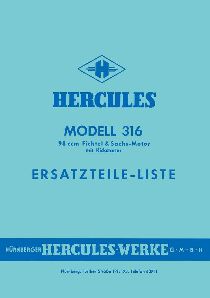 Hercules 316 Ersatzteilkatalog, Buchcover
