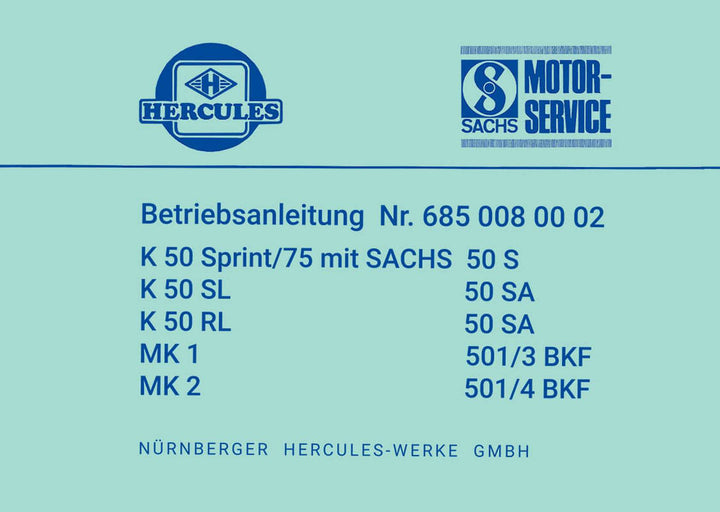 Hercules K50 Sprint/75 Betriebsanleitung, Buchcover