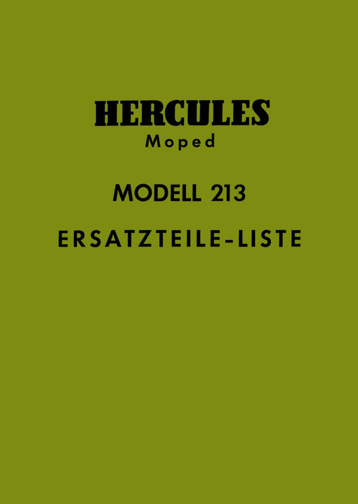 Hercules Moped Modell 213 Ersatzteilkatalog, Buchcover