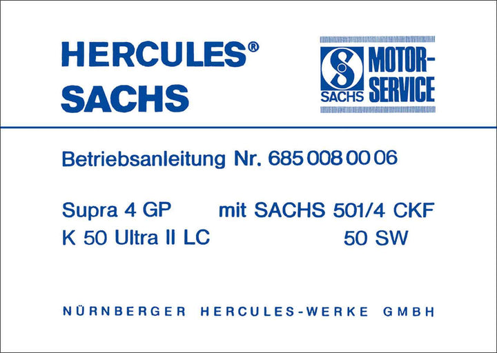 Hercules Supra 4 GP Betriebsanleitung, Buchcover