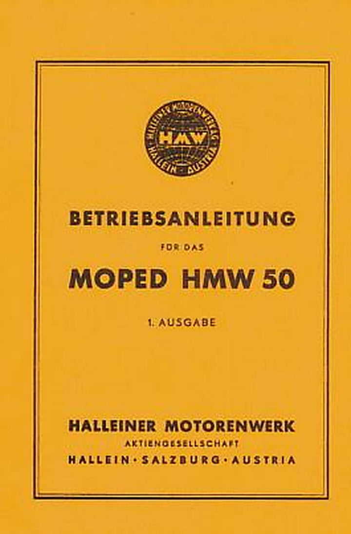 HMW 50 E, ET, Z, ZT, Betriebsanleitung, Buchcover