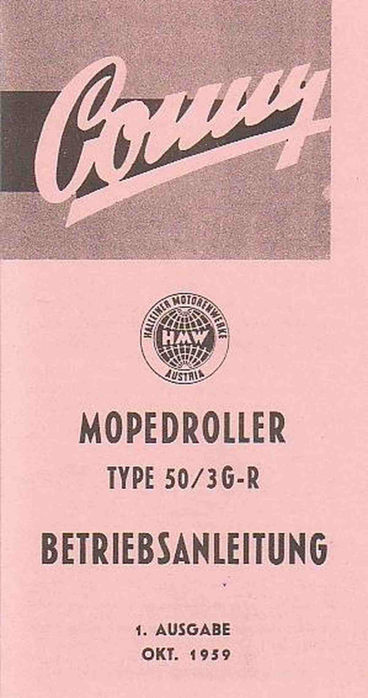 HMW Conny Type 50/3G-R Betriebsanleitung, Buchcover