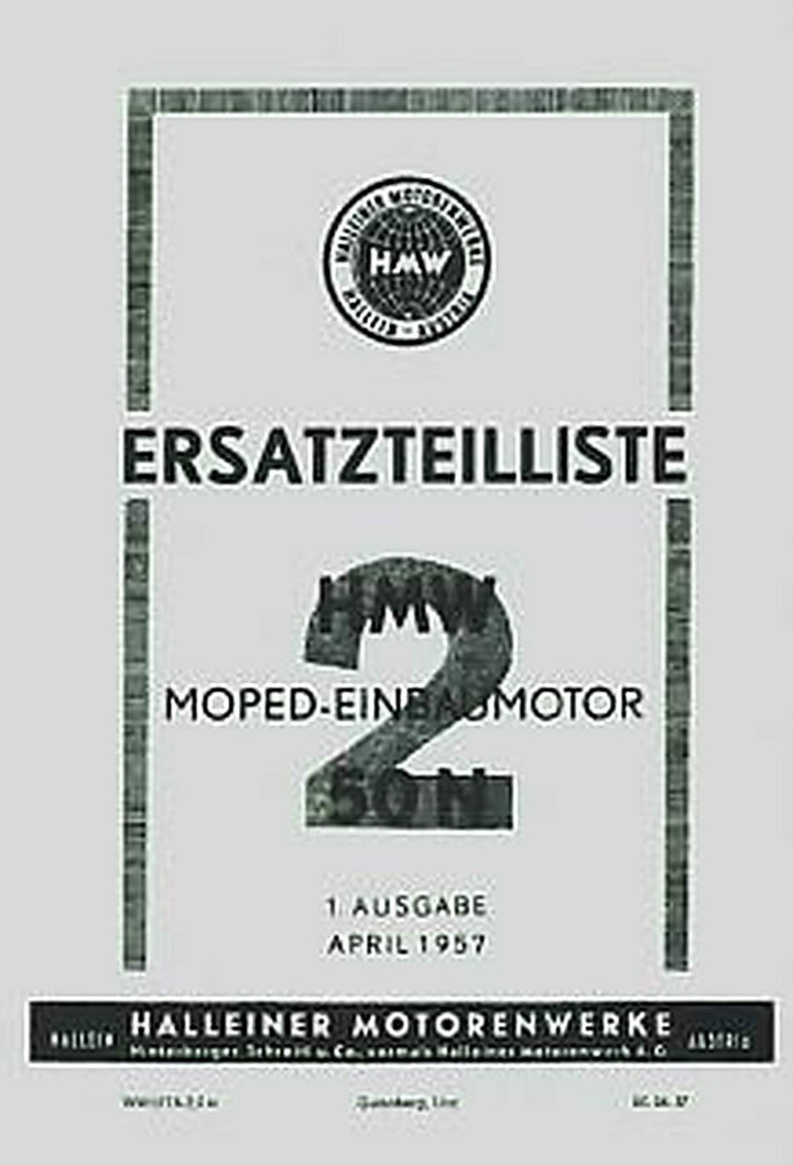 HMW Einbaumotor 50 N – Ersatzteilkatalog, Buchcover